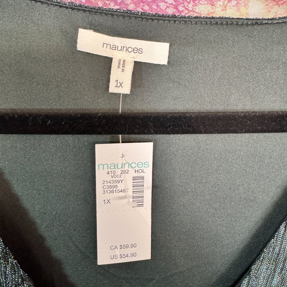 Maurices - Glittering Midi Dress - Green - 1x - NWT - Picture 2 of 7